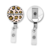 Personalised Metal ID Reel - Leopard Animal Print