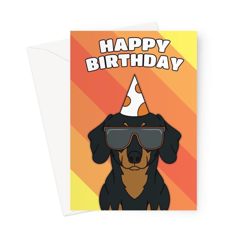 Dachshund Dog Birthday Card - A5 Portrait - 1 Card