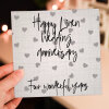 Linen 4th/four years anniversary card: Four wonderful years (Size A6/A5/A4/Square 6x6") - A6: Single card