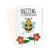 Cute Bumble Bee Birthday Card - A5 Portrait - 1 Card