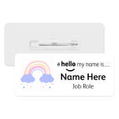 #hello my name is... Name Badge - Pastel Rainbow Cloud