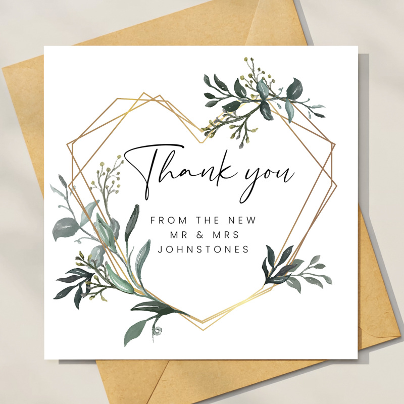 Thank you Card Personalised Cards Personalised Wedding Cards inc. envelopes - Folded - Personalised,Wedding Thank You Cards. Thank You Cards