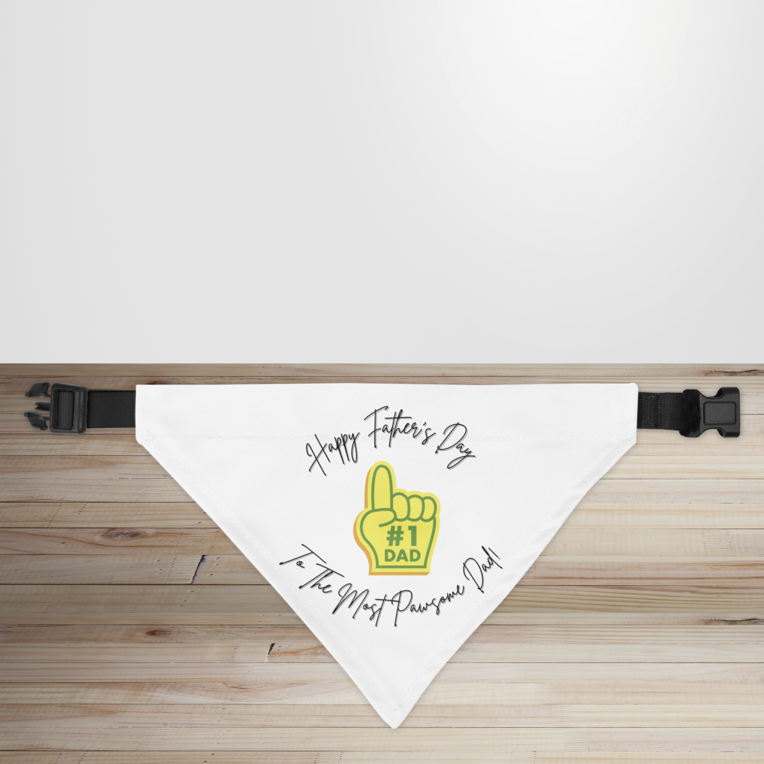 Happy Father's Day Super Dad Design Dog/Puppy Bandana - Small - 12x17cm (Strap: 25mm - 40mm)