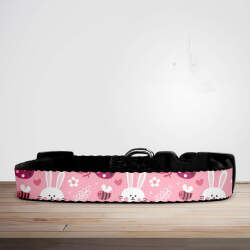 Pink Eggs & Bunnies Easter Dog/Puppy Collar - Small (29cm-46cm)