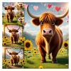 Sunflower Highland Cow - instant downloads