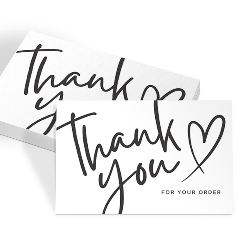 Thank You For Your Order Cards - Small Business Thank You Business Cards - Thank You Business Card Size - Logo Thank You Cards - Sample Card