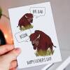 Bye Dad, Bison, Bye Son funny bad joke animal, bison Father’s Day card for father, daddy, papa from son, child, children (Size A6/A5/A4) - A6: Single card