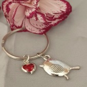 Robin Keyring with Heart Charm