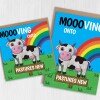 Moooving onto pastures new funny cow, moo pun, rainbow, new home, moving, new job, leaving work colleague card (Size A6/A5/A4/Square 6x6") - A6: Single card