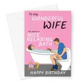 Funny Birthday Card for Wife - Hilarious Bathroom Humour Birthday Card