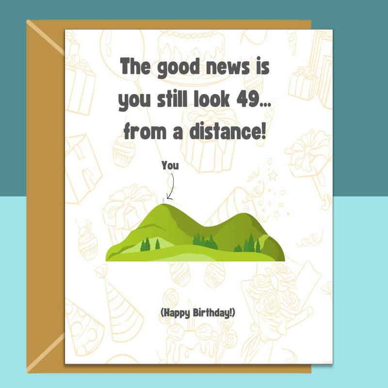 Funny 50th Birthday Card - Personalised inside if required - For Him or For Her - Perfect greetings card for someone turning 50 years old - Blank inside - Small