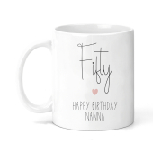Personalised Birthday Ceramic Mug - Simplistic Fifty