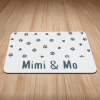 Personalised Navy Paws & Hearts Puppy/Dog Bowl Mat