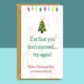 Funny Christmas Card - From Second Born - To Mum & Dad - Personalised - Parents at Xmas - 2nd Born Son or Daughter - Second child