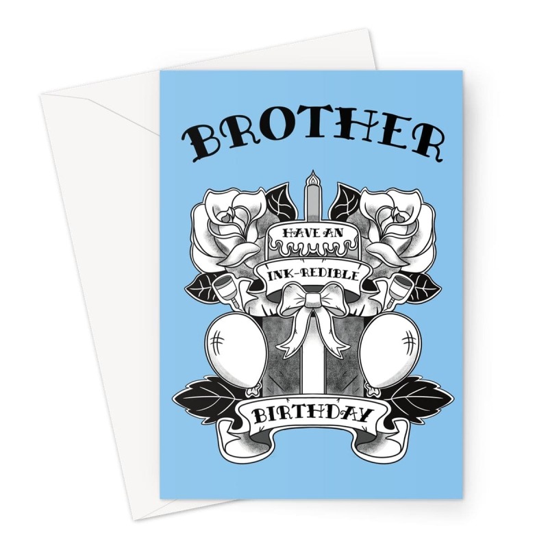 Classic Tattoo Birthday Card For Brother - A5 Portrait - 1 Card