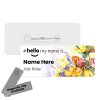 Hello My Name is Badge Floral with ID Badge Reel Personalised Durable Name Badge #hello mynameis Badge, Nurse Badge, Nurse Badge NHS Badge - Standard Name Badge - Safety Pin Standard