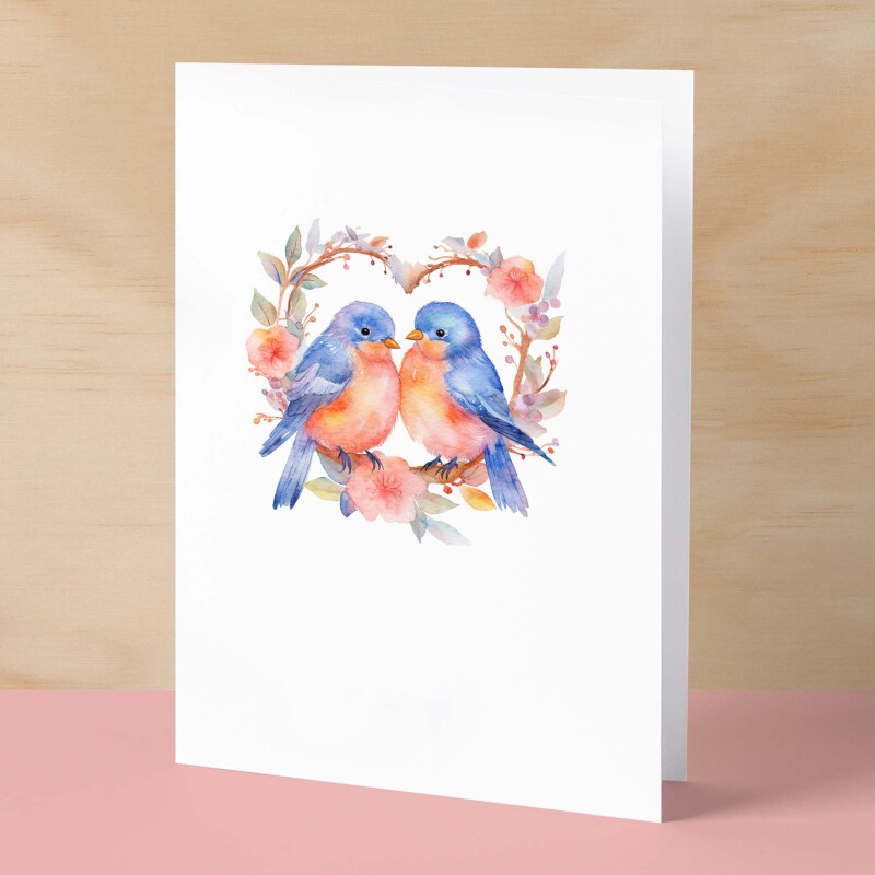 Anniversary Card For Husband Card for Anniversary Card For Wife Love Bird Anniversary Card For Couple Engagement Card Couple Wedding Card Inactive - Small (4x6) / Blank Message