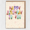 Happy birthday to you floral, florist, flowers, flowery, pretty card for females, women, older people (Size A6/A5/A4/Square 6x6") - A6: Single card