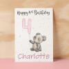 Personalised 1st, 2nd, 3rd, 4th, 5th Birthday Card for Daughter, Granddaughter, Niece, Goddaughter Girls Panda Card - 1 - One - Blank Message