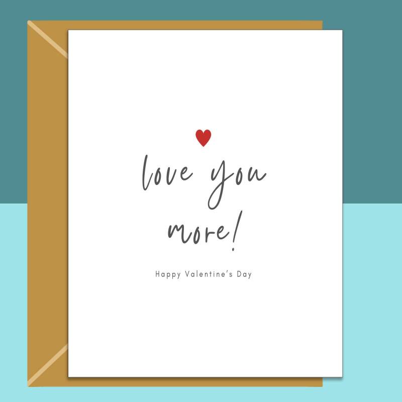 Valentine's Card for Him or Her - For Boyfriend, Girlfriend, Husband, Wife, Fiance - Ideal cute personalised card for Valentines Day - Blank inside - Regular