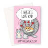 Cute Hamster Valentine's Day Card For Her - A5 Portrait - 1 Card