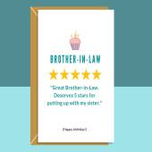 Funny Brother In Law Birthday Card - For Him - Can be personalised inside if needed - Brother-in-Law Card - Customisable