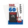 Dad 60th Birthday Card Rock Guitar - A5 Portrait - 1 Card