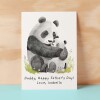 Personalised Father's Day Card For Daddy Cute Panda Bear and Cub Illustration Father's Day Card For Dad Father's Day Gift From Child - Large (5x7) / Blank Message