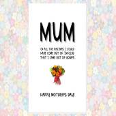 funny cheeky rude MOTHER'S DAY card - of all the vaginas I could have come out of I'm glad I came out of yours