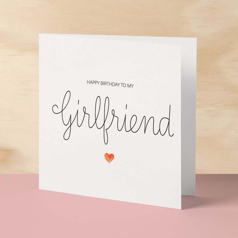 Girlfriend Birthday Card Romantic Card for Girlfriend Love Greeting Card Special Girlfriend Birthday Gift Heartfelt Message Card for Her - Square (6x6) / Blank Message