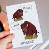 Bye Dad, Bison, Bye Son funny bad joke animal, bison birthday card for father, daddy, papa from son, child, children (Size A6/A5/A4) - A6: Single card