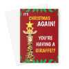 It's Christmas Again Giraffe Card - A5 Portrait - 1 Card