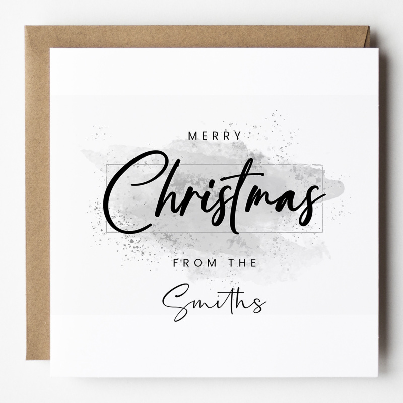 Personalised Family Christmas Card Pack  Simple Christmas Cards