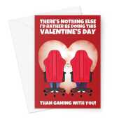 Happy Valentine's Day Card - Gaming Couple Greeting Card