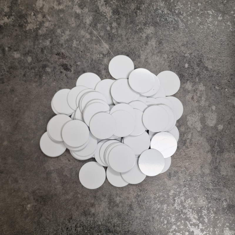 Sublimation aluminium blank 25mm discs pack of 100 - White 0.5mm