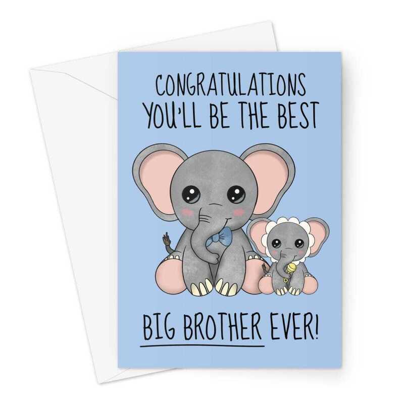 Congratulations New Baby Card For A Big Brother Card - A5 Portrait - 1 Card