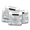 Manchester Map Coasters, Manchester Art, England Manchester Map Coasters, Coasters, Travel Gift, Housewarming Gift - Single Coaster