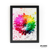 RAINBOW FLOWER Splatter Art Print, High Gloss Print, Splash Art, Home Decor, Romantic Art, Floral Prints Custom Art Work