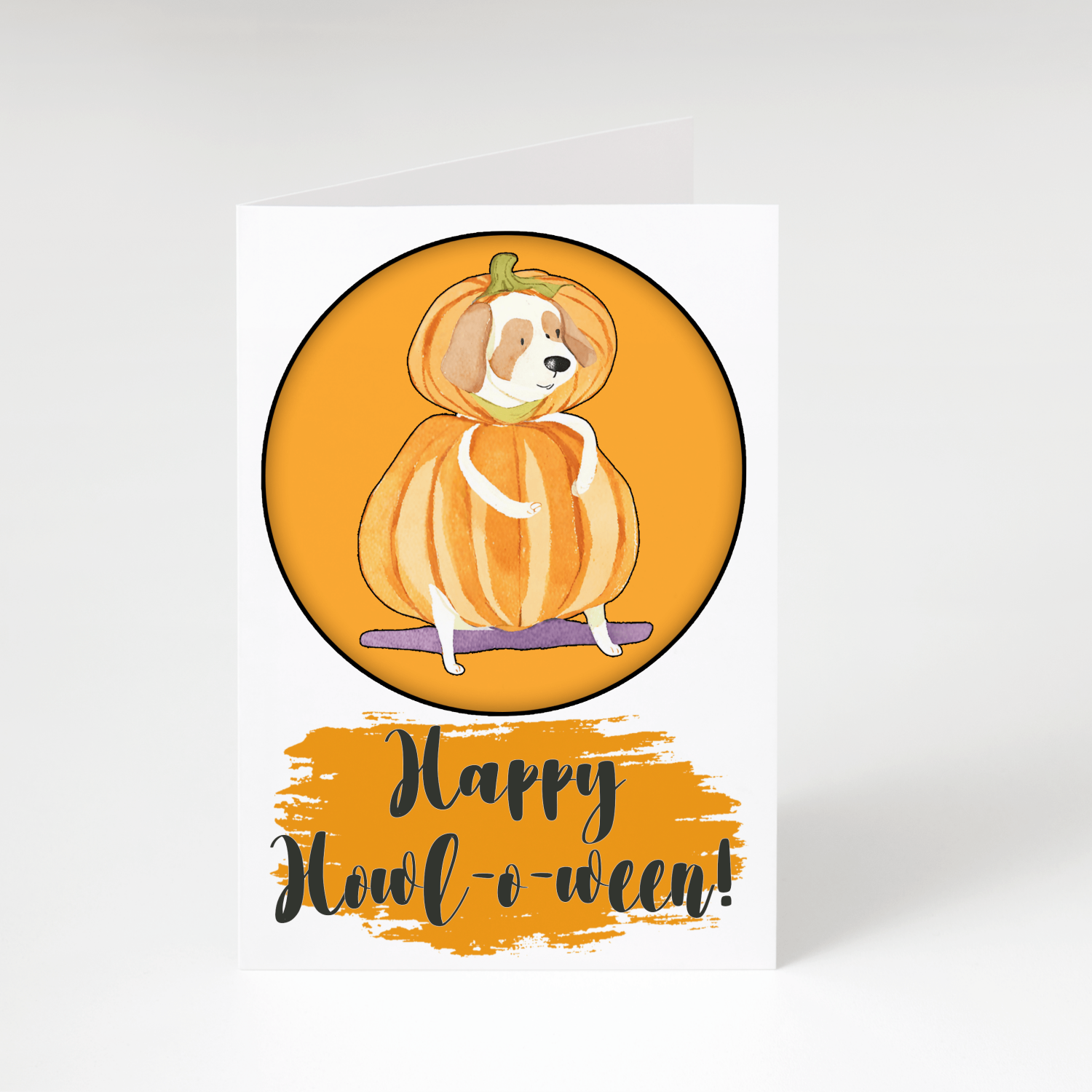'Happy Howl-o-ween' Halloween Dog Greetings Card - A6 - 4.1" x 5.8"