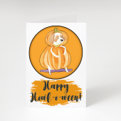 'Happy Howl-o-ween' Halloween Pumpkin Dog Greetings Card