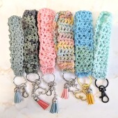 Crocheted wristlets with key chain