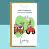 Grandson Tractor Birthday Card Personalised - Customised Farm Card - ideal for 1 year old, 2nd birthday, 3rd birthday, or any other age. - Blank inside - Regular - Matte Card