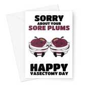 Funny Vasectomy Day - Sore Plums Joke