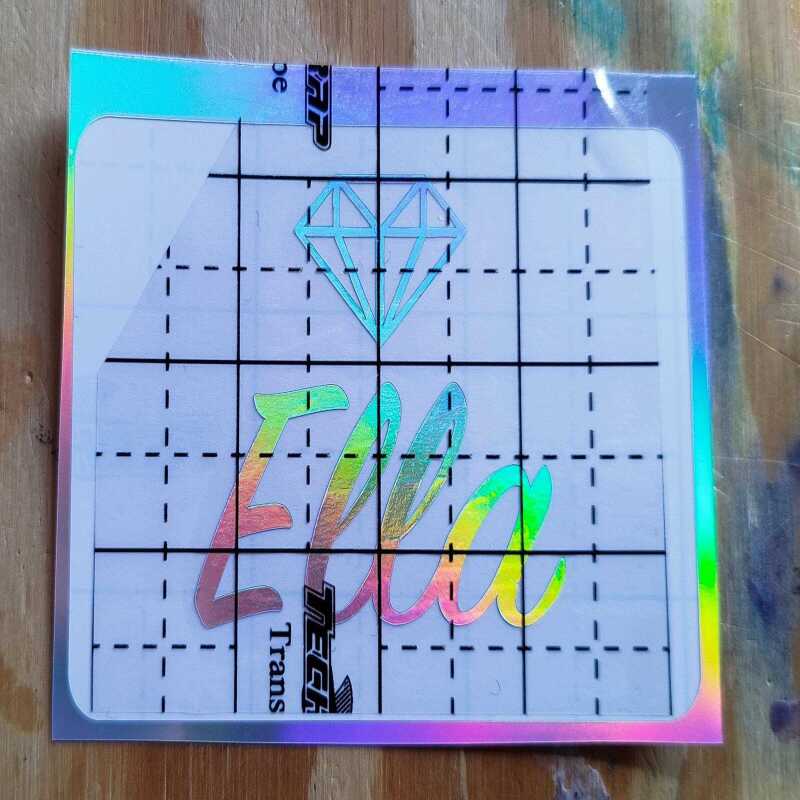 Custom Diamond Name Stickers in Holographic Vinyl - 1