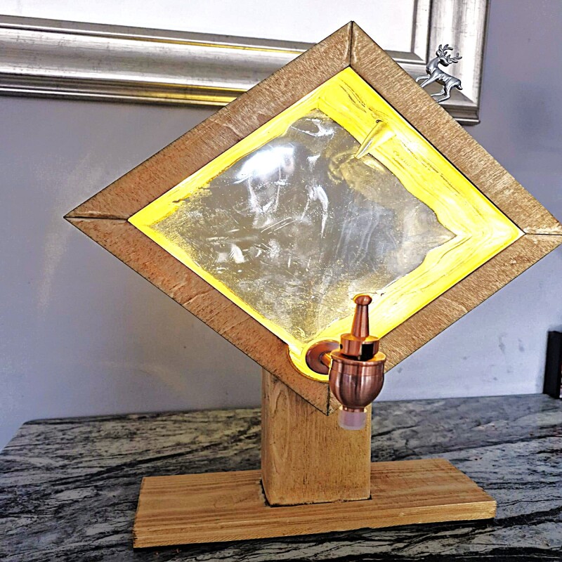 Vintage Glow: Custom LED Glass Block Decanter