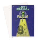 Martian Spacecraft 8th Birthday Card