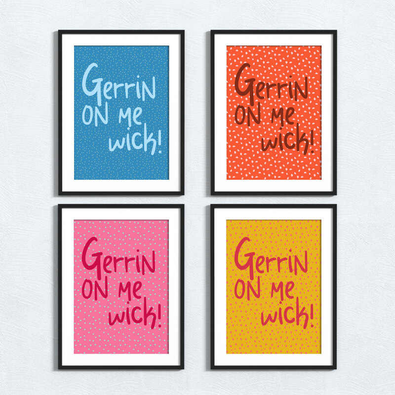 Brummie, Birmingham dialect, sayings print - A5 - Glossy - Blue