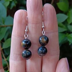 Blue Tiger's Eye Earrings - Confidence