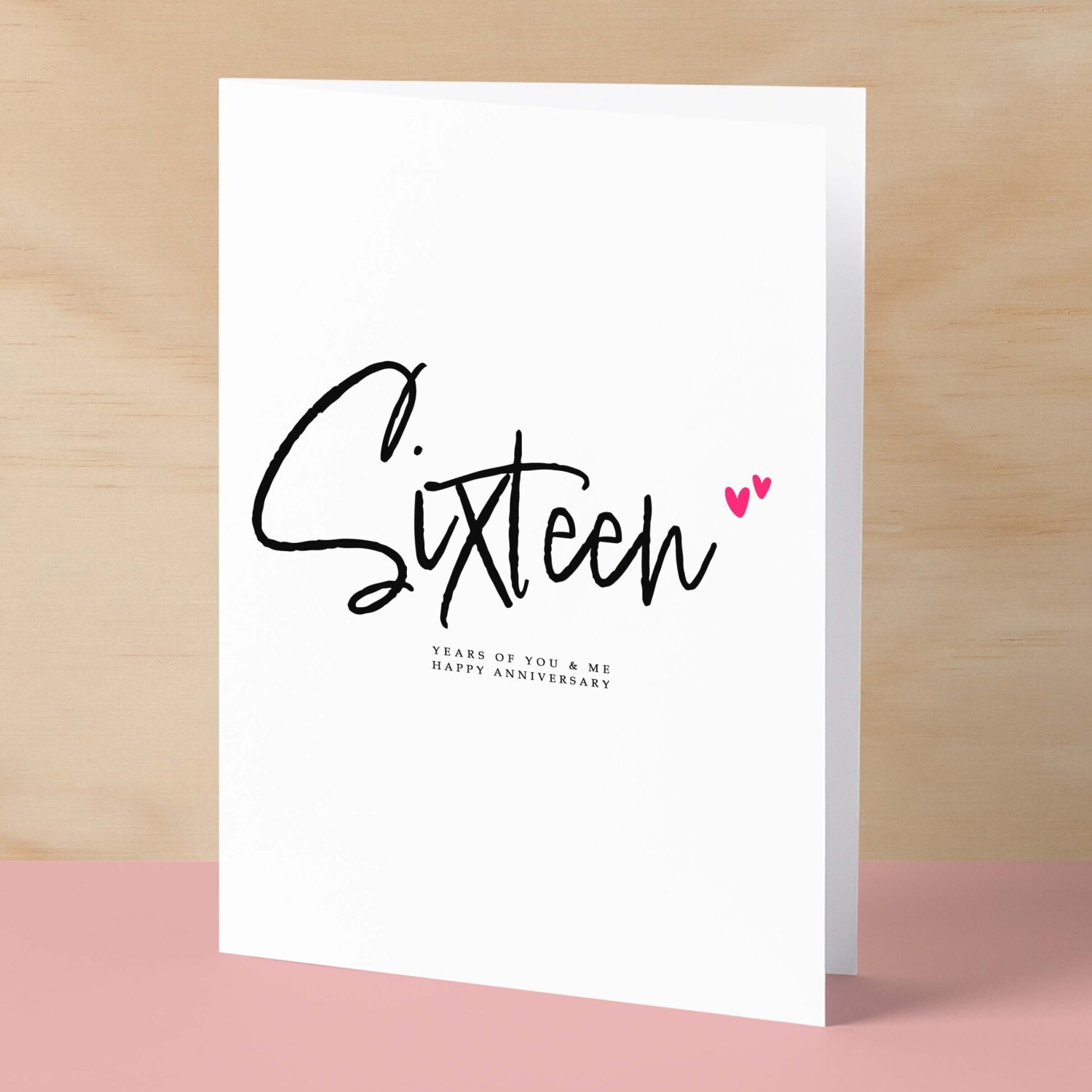 Sixteen Year Anniversary Card For Husband 16 Year Anniversary Card Boyfriend or Girlfriend Wedding Anniversary Card For Wife - Small (4x6) / Blank Message