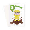 Cute Pig Age 3 Birthday Card For Child - A5 Portrait - 1 Card